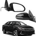Dasbecan Right Passenger Side Mirror Compatible With 2016-2018 Kia Optima Rearview Mirror with Signal Light/Power Glass/Manual Folding/Black Paint Replaces# KI1321200 87620-D5000 (5pin)
