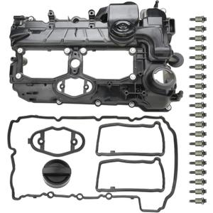 Engine Valve Cover Compatible with BMW 228i 320i 328i GT xDrive X1 X3 X4 X5 Z4 2.0L L4 2012-2018 Replace 11127625477 11127588412