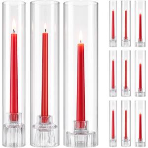 Hurricane Glass Candle Holders Set of 12 Reversible Candlesticks Bulk