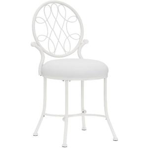 Hillsdale O'Malley Vanity Stool with Spiral Pattern Design, White, 34h X 16w X 19.25d