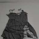 Aranmei Women Sexy Lace Chemise Nightgown Sleepwear V Neck Full Slip Babydoll Lingerie Sleep Dress (Large, Grey)