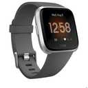 Fitbit Versa Lite Smartwatch,GPS,Charcoal/Silver Aluminum, One Size (S & L Bands Included)