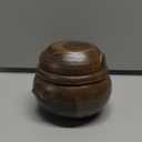 Earthenware Onggi Korean Traditional Clay Jar Ceramic Canister/Handmade Food Sauce Storage Container for Tea, Coffee Bean, Salt/Breathing Clay Pot Kimchi Fermentation Crock (No.2(H9cm))
