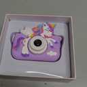 Envyvip Unicorn Toys Camera for Kids Girls Age 3-8, Toddler Kids Digital Camera Christmas Birthday Gifts for 3 4 5 6 7 8 Years Old Girl, Cute Selfie Video Camera, HD 1080P, 32GB SD Card, Purple