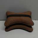 yuhuru Car Neck Pillows Both Side Pu Leather 2pieces Pack Headrest Fit for Most Cars Filled Fiber Universal Car Pillow (Coffee)
