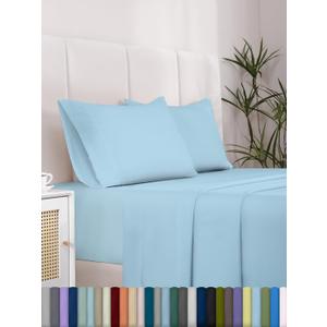 Full Size 4 Piece Bed Sheet Set/Comfy Bed Sheets/Breathable & Cooling/Extra Soft/Shrinkage&Fade Resistant/Easy Care-16inch Deep Pockets Sheet Set/Dusty Blue Oeko-Tex/Hotel/Wrinkle(22-Dusty Blue, Full)