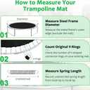 CIDNN Replacement Trampoline Mat， Heavy-Duty, UV-Resistant & Durable Bounce Pad for 14 ft Round Trampolines - Perfect for Safe & Fun Jumping (Fits 72 V-Hooks, 5.5" Springs, Spring Not Included)
