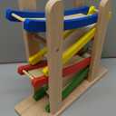 Play22 Wooden Car Ramps - 4 Level Race Track With 4 Toy Cars - My First Baby Toys - Toddler Car Set is A Great Gift for Boys and Girls