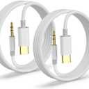 Aux to USB C, Aux Cord to USB C to 3.5mm Audio Headphone Jack Adapter [2 Pack,4FT], Hi-Fi DAC Dongle Aux Cord Compatible with iPhone 17/16/15 Pro Max,Samsung S25/S24/S23,iPad Pro, Pixel, Car Stereo