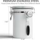 Veken Coffee Canister with Window, Airtight Stainless Steel Kitchen Food Storage Container with Lids, Date Tracker and Scoop for Grounds Coffee, Beans, Tea, Flour, Cereal, Sugar Jars, 22OZ, White