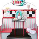 Melissa & Doug Double-Sided Wooden Star Diner Restaurant Play Space
