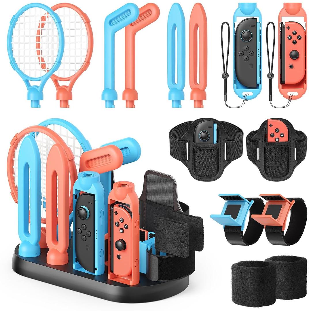 Accessories Bundle for Nintendo Switch 2(2025)/Switch1/OLED with Organizer Station for Joy-Con ,MENEEA Family Party Pack for Nintendo Switch Sports Games[ / ]