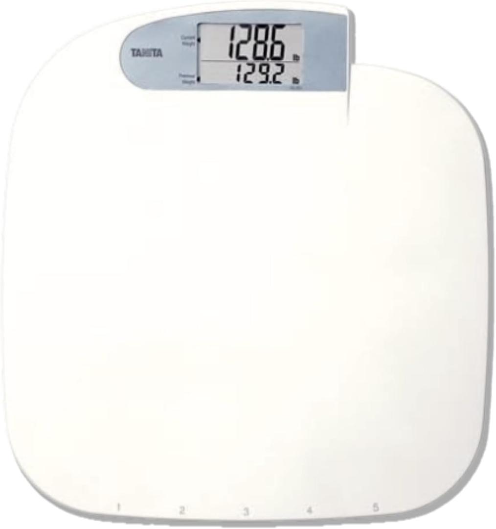 Tanita HD-351 Japan Technology Digital Bathroom Weight Scale- 440 lbs Capacity - Accurate & Precise with 5 Multi-User Convenience, Previous & Current Weight Memory - 2" Easy to Read Large Display