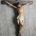 BC Catholic Crucifix Wall Cross in 24" H Jesus Christ indoor Home Decor Collectable Religious Gifts Renaissance Sculpture handmade By Buildclassic, 24.4"L x 11.9"W