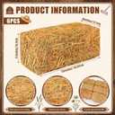 CroBlissful 6 Pack Natural Straw Hay Bales, 13 x 5 x 6 Inches