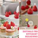 3D Strawberry Silicone Mold, 4 Cavity Strawberry Fondant Chocolate Molds Fruit Theme Baking Tools for Birthday Cake Decoration Cupcake Handmade Soap Ice Cream Candy Clay DIY Crafts