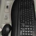 Wireless Keyboard and Mouse Combo, Wave Keys Full-Sized Ergonomic Keyboard with Cushioned Plam Rest, Phone Holder, Comfortable Natural Typing, 2.4G Cordless Set for Computer, Laptop, PC, Mac, Windows