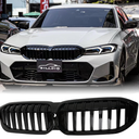 G20 Grille, Front Kidney Grille ABS Single Slats Gloss Black