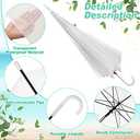 Reginary 30 Pieces Wedding Umbrellas Bulk Auto Open Stick Umbrellas with White European J Hook Handle Windproof Large Canopy Umbrella for Outdoor Wedding Bride Groom Photography Golf