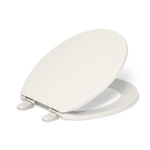 KOHLER 20111-96 Brevia, Slow Close Toilet Seat, Round Toilet Seat, Grip-Tight Bumpers Quick-Attach Hardware, Biscuit