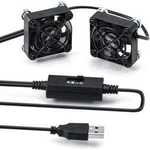 Dual 40mm USB Fan with 3 Speeds Adjustable 5V PC Fan Mini Case Fan Quiet Computer Fan Compatible for PC, TV Box, Router, Xbox, Playstation
