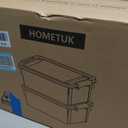 40Qt Stackable Storage Bins with Lids Trays Craft Box Organizers, 2Pack,WH