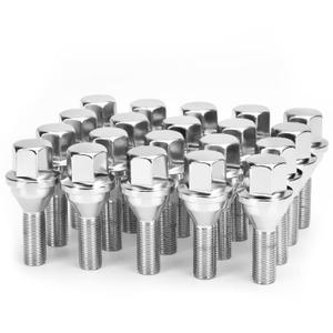 dynofit 12x1.25 OEM/Stock Wheel Lug Bolts, 20pcs ET 28mm Shank 19mm Hex 2.45 inch Length Solid Chrome Studs Set for 2015-2022 Je/ep Renegade, 2018-2022 Compass, 2014-2022 Cherokee and More (Silver)