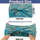 Yeshan Wide Headbands for Women Boho Knotted Head Wraps Turbans Non Slip Bandana Headbands Sport Yoga Workout Stretchy Hair bands,Pack of 6