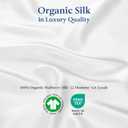 Premium Silk Pillowcase 100% Organic Mulberry Silk, 22 Momme, Grade 6A - Oeko-Tex Certified in Germany - Luxury for Hair & Skin, 1 Piece (Standard Size 20x26 Inches, White)