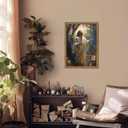 Framed Christian Jesus Canvas Wall Art, Jesus Praying Wall Decor Paintings, God Light Pictures Prints Religious Home Decor for Living Room Bedroom Church Prayer Room 16x24 inch