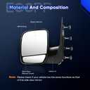 ECCPP Exterior Mirror Folding Manual for Ford E150 E250 E350 E450 E550 Econoline Van 2002 2003 2004 2005 2006 2007 2008 (A Pair) Side View Mirrors Left & Right Pair, Medium