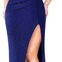 VFSHOW Womens Elegant Ruffle One Shoulder Strap Formal Prom Wedding Maxi Dress 2023 Sweetheart Ruched High Split Cocktail Sparkly Evening Long Gown (Blue, Large) 10786 BLU L