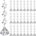Nuenen 100 Pcs Hanging Crystals for Centerpieces Acrylic Chandelier Garland Beads Strands Prism Decorations Clear Teardrop Chandelier Crystals Pendant Wedding Home Garden Outdoor Ornaments(Diamond)