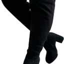 YING LAN Women's Wide Calf Over The Knee Pull On Chunky Block Heel Tall Boots 8.5