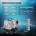 VIVOSUN 317GPH Commercial Air Pump 15W 6 Outlet 20 L/Min for Aquarium and Hydroponic Systems