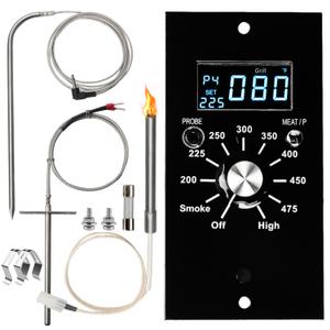 Upgrade Digital Thermostat Control Board Replacement Parts Kit for Pit Boss Pellet Grill Smokers PB700,340,440,820, Include Grill Controller, Meat Probe, Temperure Sensor Probe and Igniter Hot Rod