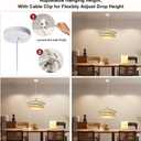 18" Distinctive Farbic Pendant Light Fixtures, Modern Dining Room Chandelier, Adjustable Hanging Height, Farmhouse Chandelier for Kitchen Island, Living Room, Bedroom and Shop