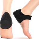 Plantar Fasciitis Heel Cup Protectors - Promifun Heel Cups for Heel Spur, Achilles Tendinitis, Cracked Heels, Heel Pain Relief Products - Gel Heel Cushion Pads, Black, Large (W 9.5-13 / M 8.5-14)