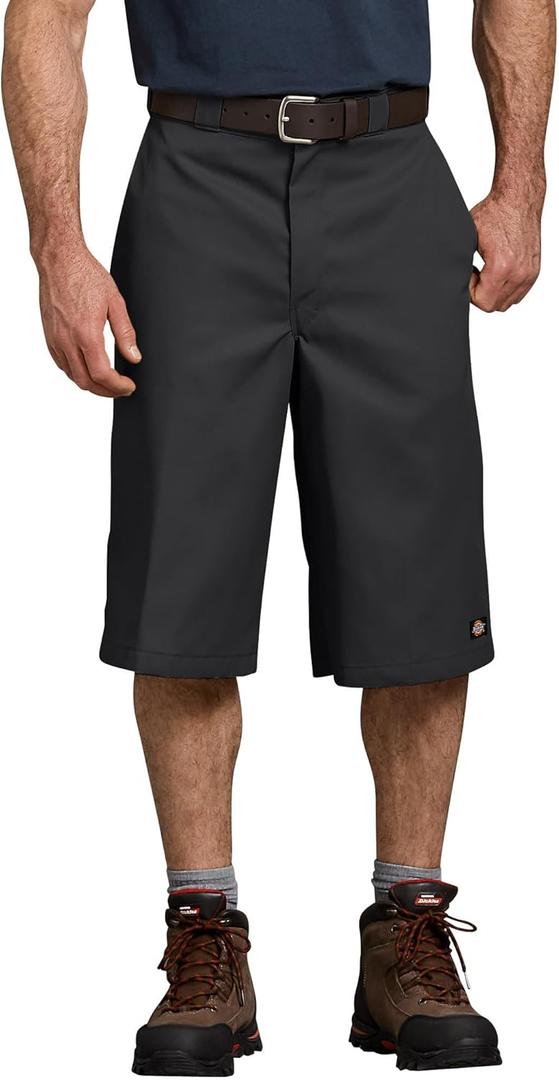 Men's 15 Inch Inseam Work Short - Relaxed Fit Utility Shorts, Durable Lightweight Fabric for Construction & Shop (36, Black V1)