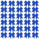 CN 30PCS 8" Large Cheer Bows, Cheerleading Bows Ponytail Holder for Girls, Grosgrain Ribbon Cheer Hair Bow with Elastic Hair Tie for Cheerleader College Sports Softball Competition (Blue)