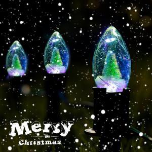 C9 Christmas Pathway Lights Outdoor,24.2ft Multicolored Flickering String Lights LED Christmas Walkway 20 Christmas Tree Light Bulbs with Stakes for Path Driveway Yard Garden Xmas Sidewalk Decoration (Multicolor Slow Change)