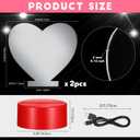 Heart Acrylic DIY Night Light with Base, Neon LED Lamp with Touch Switch, USB or Battery Powered Heart LED Night Light for Bedroom Home Valentine's Day Decoration(Red)