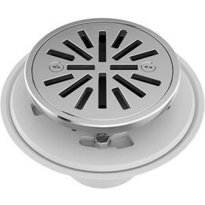 Delta 4 Inch Chrome Tile-In Round Shower Floor Drain with Gasket and Removable Drain Gate, Chrome DT061411