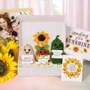 3 x Gifts for Women - Cute Cheer Up Gift for Wife, Sunflower Gifts for Women, Positive Crochet Gift for Grandma, Sister, Daughter, Granddaughter, Friend