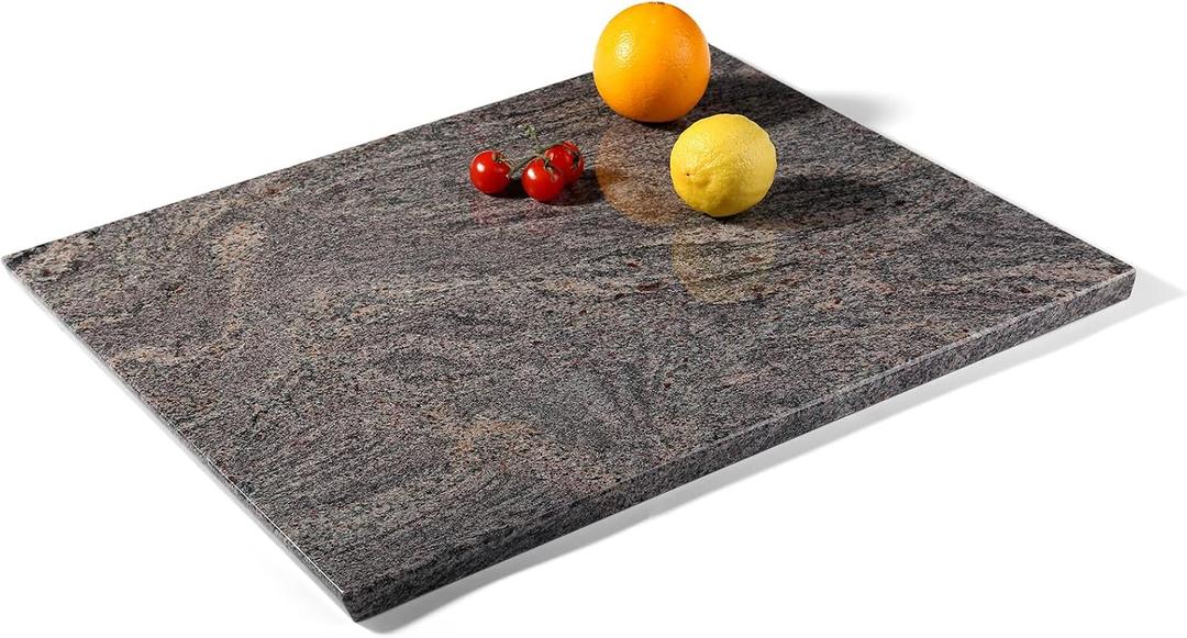 Koville Marble Cutting Board for Kitchen, 20x16 Inches Large Marble Slab Cheese Board, Rectangular Serving Board for Baking Charcuterie Pastry, Natural Stone Board for Countertop (Paradiso)