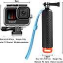 BO&DQQ 196FT/60M Waterproof Case Compatible with Go Pro Hero 13/12/11/10/9 Black,Protective Underwater Snorkeling Diving Housing with Cameras Handle Mount Accessories Kit