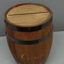 Menkxi Wedding Oak Whiskey Barrel Card Box with Slot Gift Card Box Holder Barrel Card Holder Table Decorations for Reception Wedding Ceremony Money Envelopes Gift Cards (Light Brown)