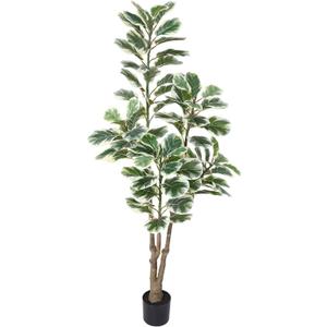 6ft Artificial Plant Fiddle Leaf Fig Tree,Faux Ficus Lyrata in Pot,Faux Ficus Tree,Ficus Silk Plant Artificial Trees for Office Indoor Outdoor Garden Living Room Home Decor (Green-white) 6ft Artificial Plant Fiddle Leaf Fig Tree,Faux Ficus Lyrata in Pot,Faux Ficus Tree,Ficus Silk Plant Artificial Trees for Office Indoor Outdoor Garden Living Room Home Decor (Green-white)