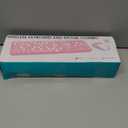 Wireless Keyboard and Mouse Combo, Retro Typewriter Keyboard with Round Keycaps, 2.4GHz USB Cute Wireless Keyboard Mouse for Computer, Desktop, Laptop and Computer (Pink-Colorful)