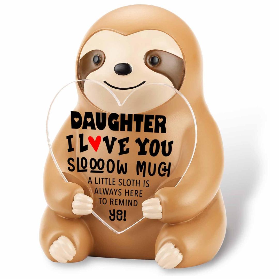 YODOCAMP Sloth Figurine Encouragement Gift for Sister, Positive Desk Decor for Women, Appreciation Gift for Sister Birthday or Graduation, Inspirational Office Decoration for Adults TZS90